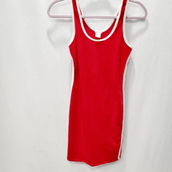 Bozzolo Dresses & Skirts - Red Double Stripe Racerback Scoop Tank Dress P188